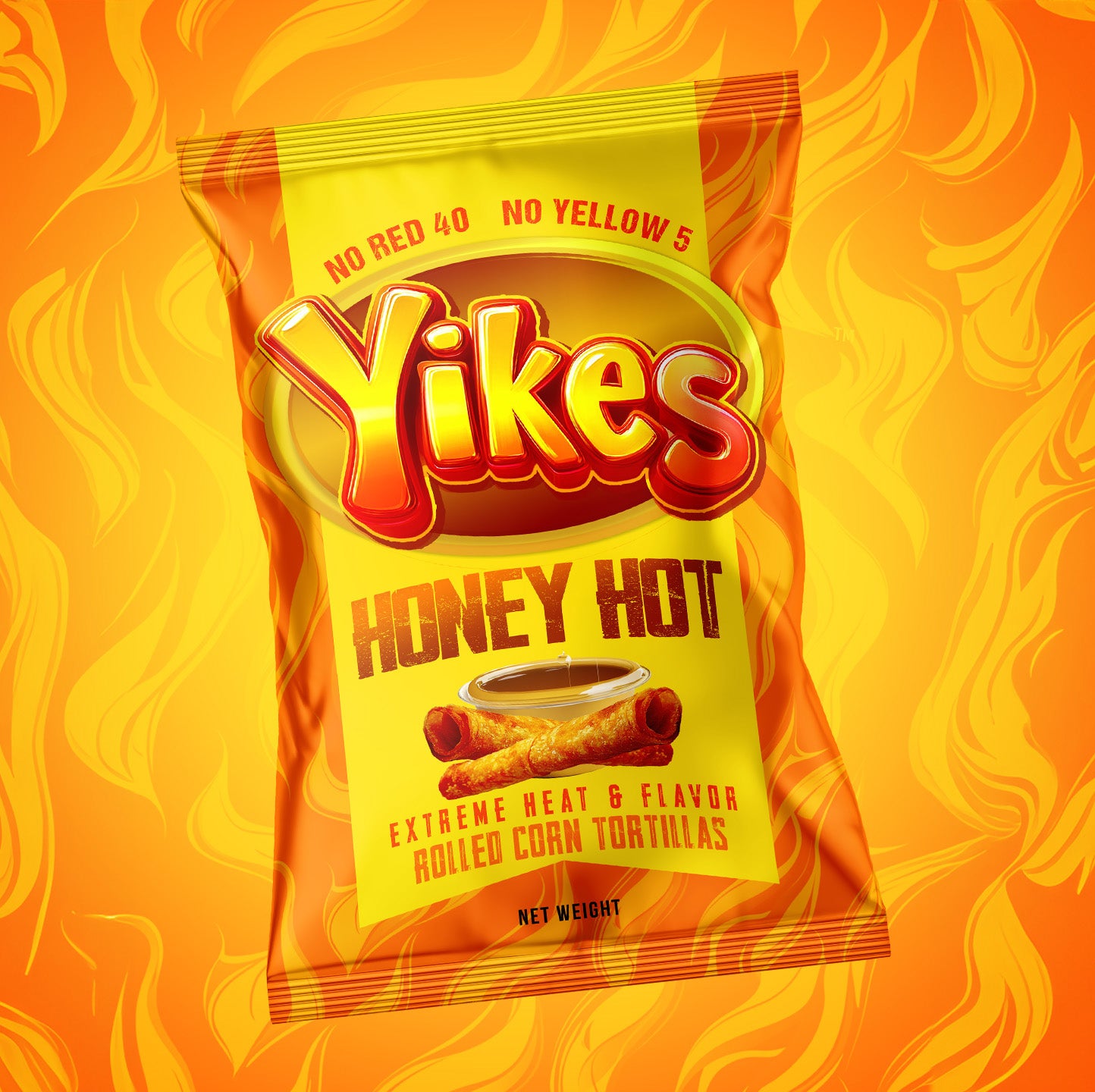 Yikes Honey Hot Chips – Honey Heat Snack, 4oz Bags (Case of 10)