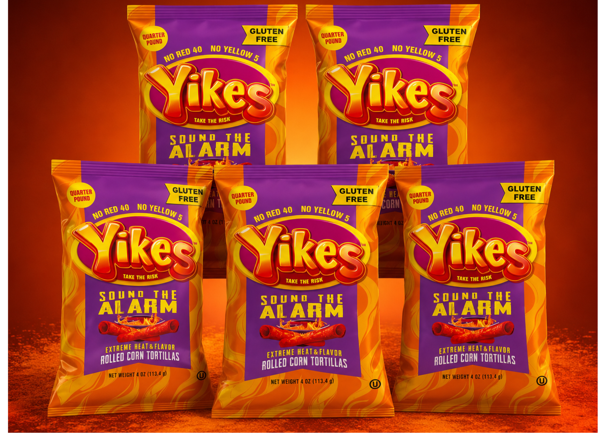 Yikes Sound The Alarm Chips – Extra Hot Spicy Snack, 4oz (5-Pack)