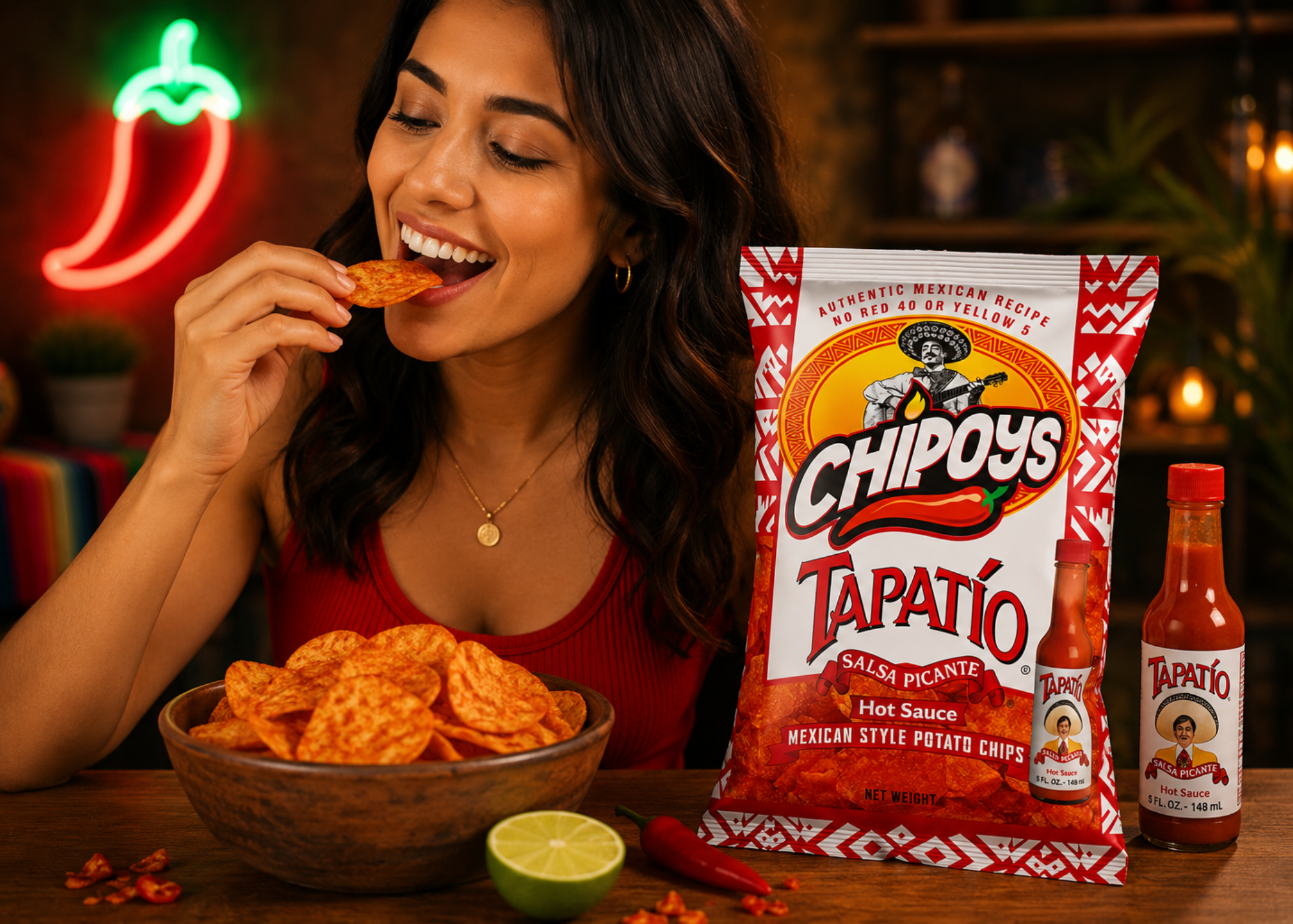 Chipoys Tapatío Mexican Style Potato Chips, 2.5oz (5-Pack)