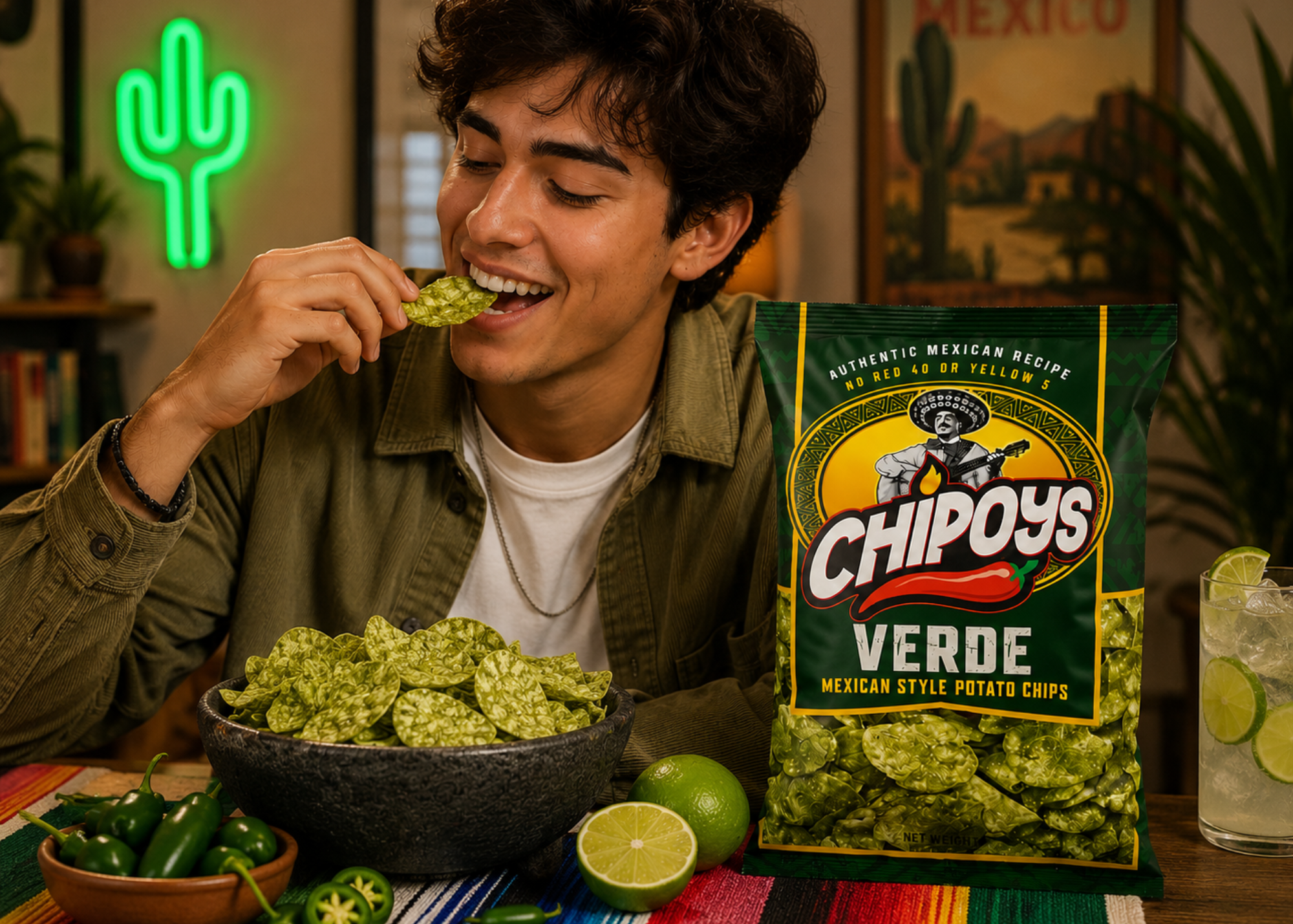 Chipoys Verde Mexican Style Potato Chips, 2.5oz (5-Pack)