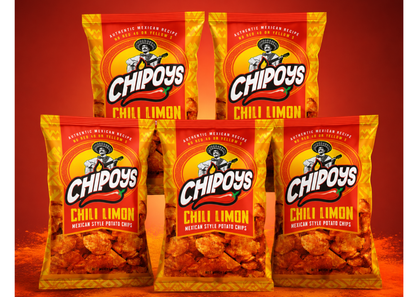 Chipoys Chili Limón Mexican Style Potato Chips, 2.5oz (5-Pack)