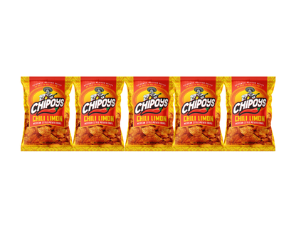 Chipoys Chili Limón Mexican Style Potato Chips, 2.5oz (5-Pack)