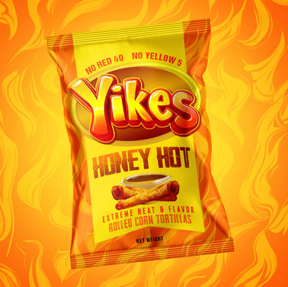 Yikes Honey Hot Chips – Honey Heat Snack, 4oz Bags (Case of 10)