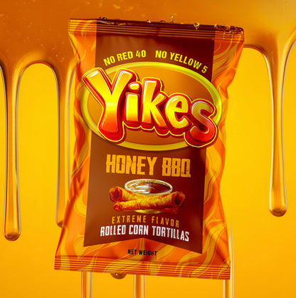 Yikes Honey BBQ Chips – Sweet & Smoky Barbecue Snack, 4oz Bags (Case of 10)