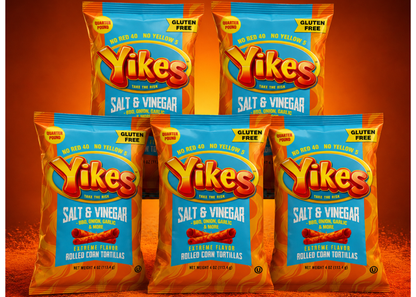 Yikes Salt & Vinegar Chips – Tangy Kettle Style Snack, 4oz (5-Pack)