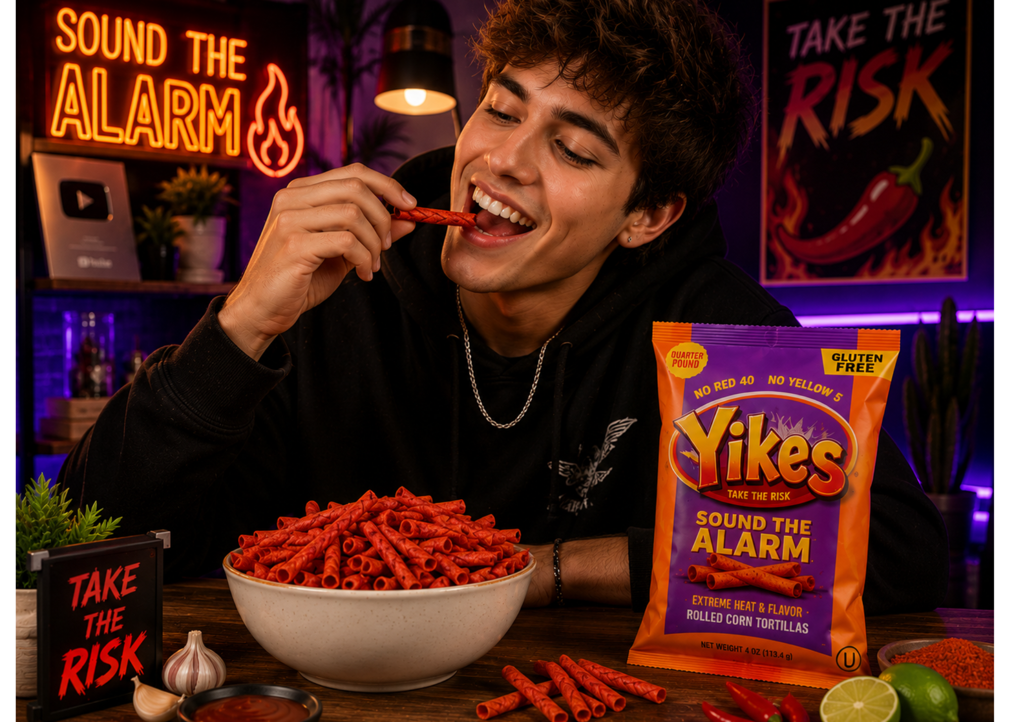 Yikes Sound The Alarm Chips – Extra Hot Spicy Snack, 4oz (5-Pack)