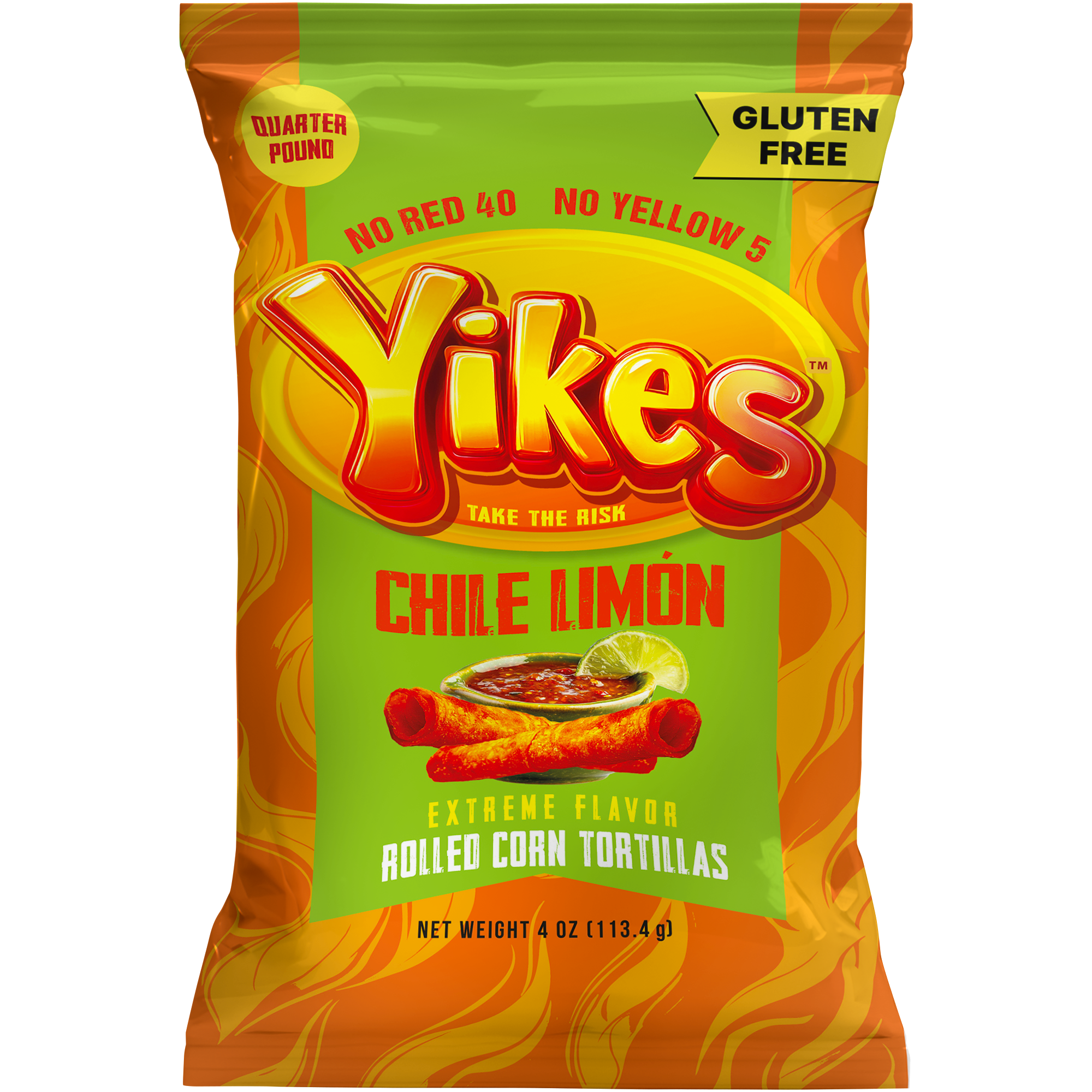 Yikes Chile Limón Chips – Spicy Chili Lime Snack, 4oz Bags (Case of 10)