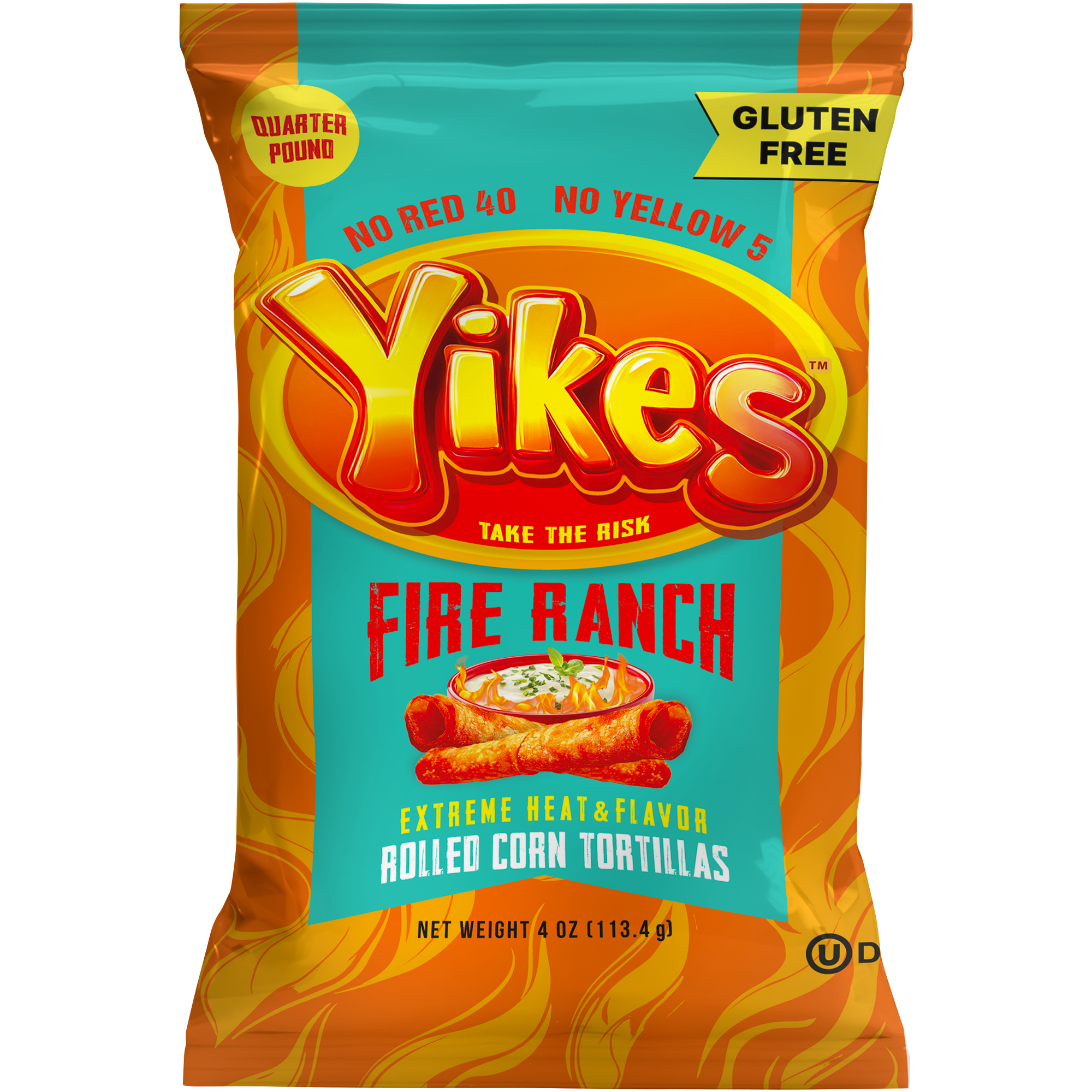 Yikes Fire Ranch – Spicy Ranch Snack, 4oz Bags (Case of 10)