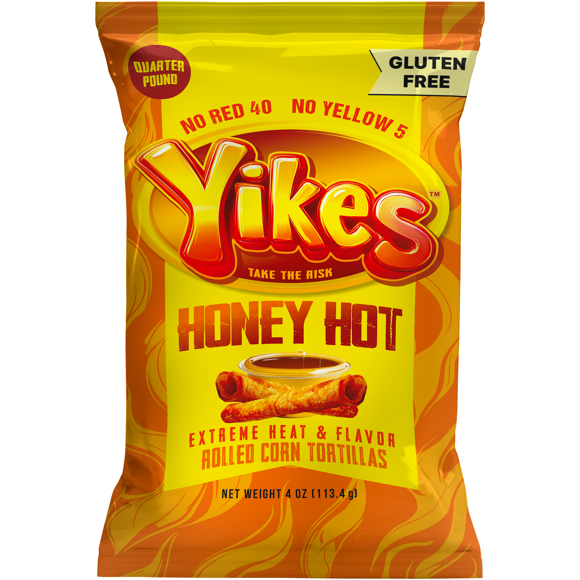 Yikes Honey Hot Chips – Honey Heat Snack, 4oz Bags (Case of 10)