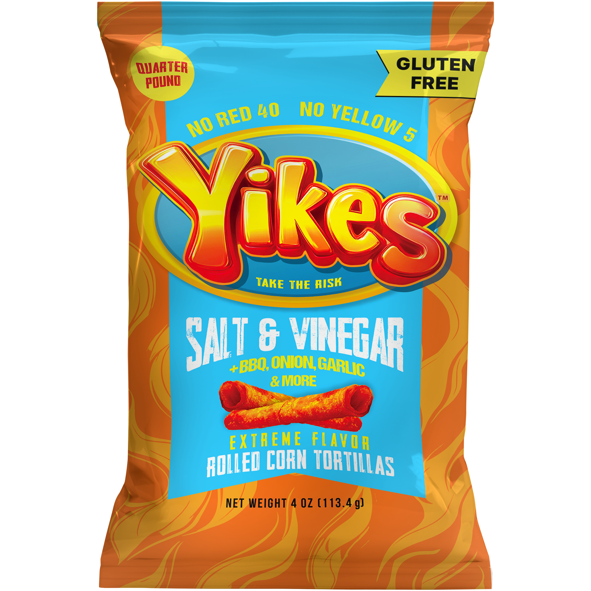 Yikes Salt & Vinegar Chips – Tangy Kettle Style Snack, 4oz Bags (Case of 10)