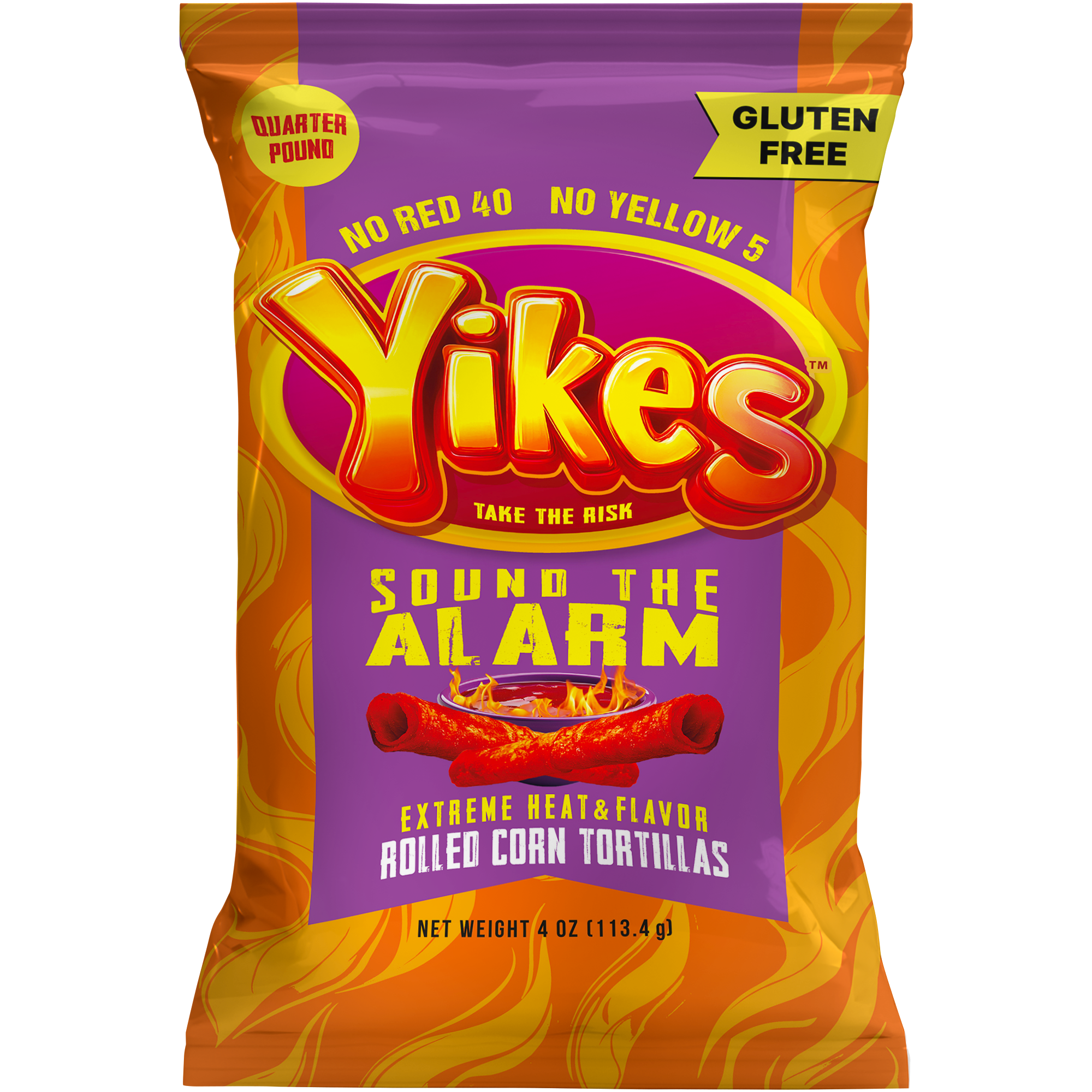 Yikes Sound The Alarm Chips – Extra Hot Spicy Snack, 4oz Bags (Case of 10)