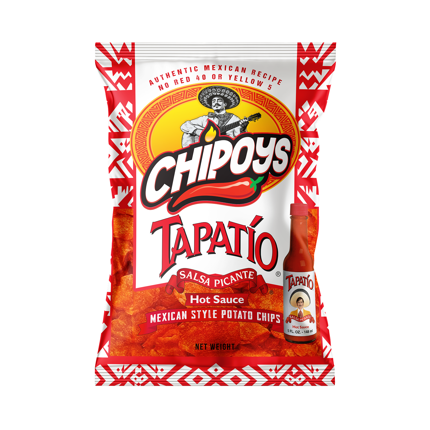 Chipoys Tapatío Mexican Style Potato Chips, 2.5oz Bag