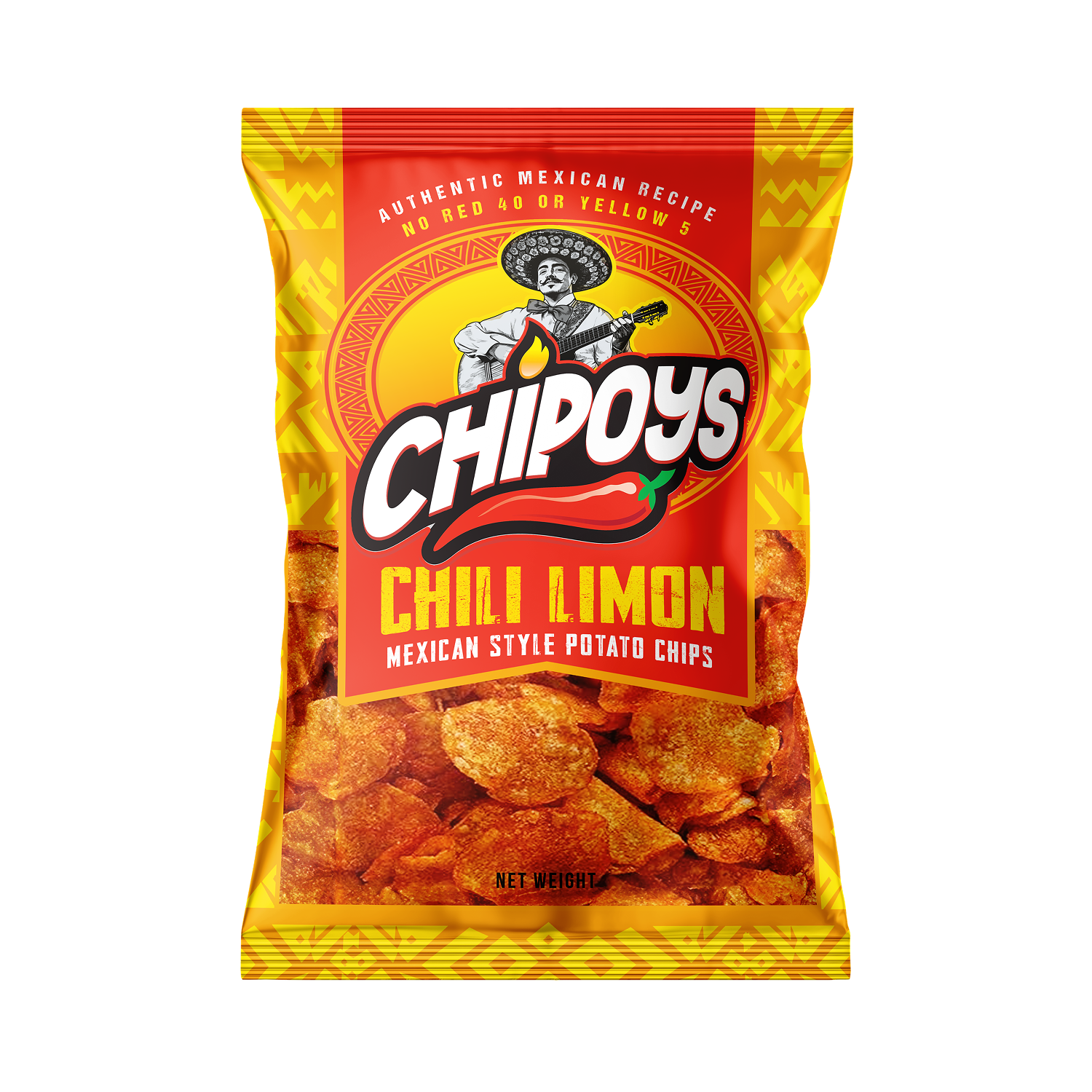 Chipoys Chili Limón Mexican Style Potato Chips (2.5oz) (10 Bags)