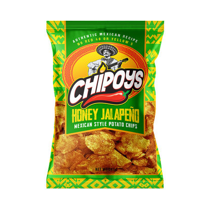Chipoys Honey Jalapeño Mexican Style Potato Chips, 2.5oz (5-Pack)
